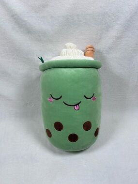 Boba Milk Tea Plush 19” Room Decoration Green Cushion Bubble Bobble Tea